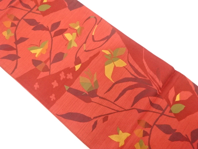 JAPANESE FUKURO OBI / WOVEN FLORAL PLANTS